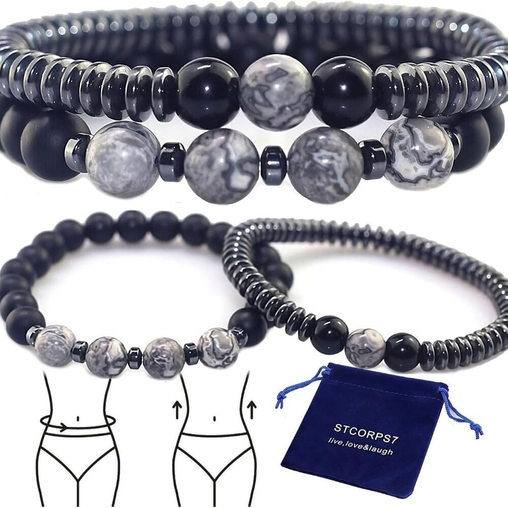 Magnetic Healing Bracelet โ Adjustable Hematite Bracelet for Lymph Drainage, Art